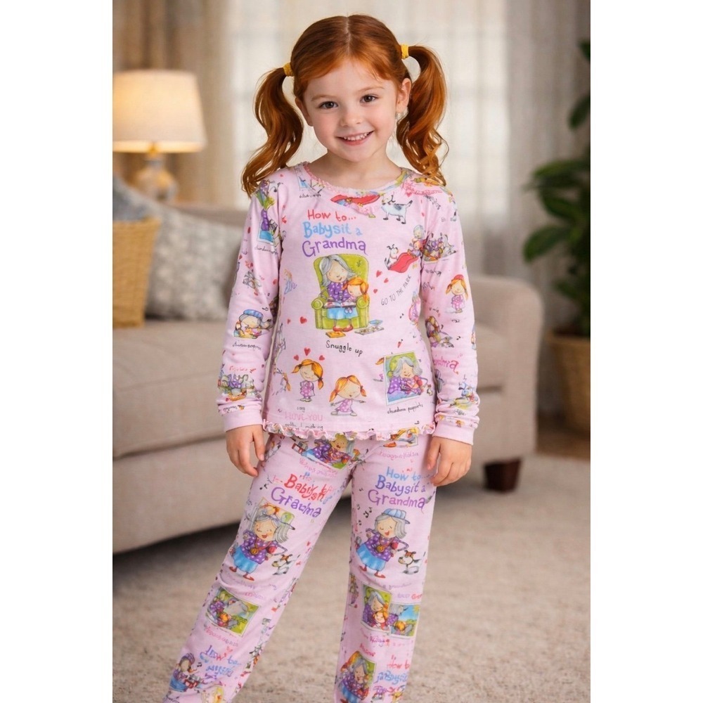 Books to Bed Pajamas How to Babysit Grandma Girls Size 4 NWT - BOOK NOT INCLUDED